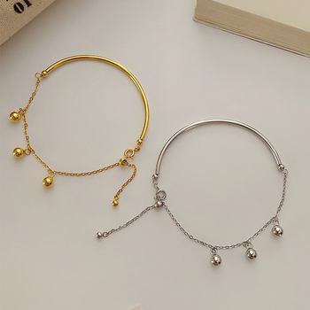 Wen Jian titanium steel ball lucky ball bracelet bracelet silicone bead adjustment titanium steel plated 18K gold color does not fade