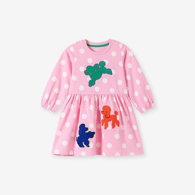 [Style] Children's Clothing, New Autumn Kids' Dress, Cute Applique Cotton Kids' Dress