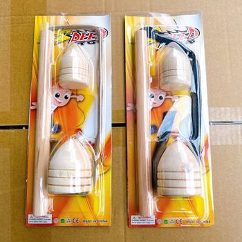 Wooden Gyro Youth Children Adult Fitness Toys Middle-aged and Elderly Flash Ice Monkey Cow Wooden Gyro Wholesale