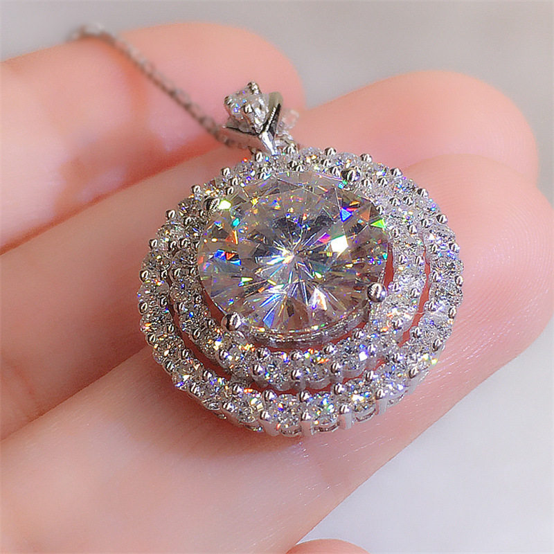 Necklace European and American Style Simple Diamond-Encrusted Platinum-Plated Necklace Women's Jewelry Wholesale Manufacturer Supply Light Luxury Starry Sky Compass