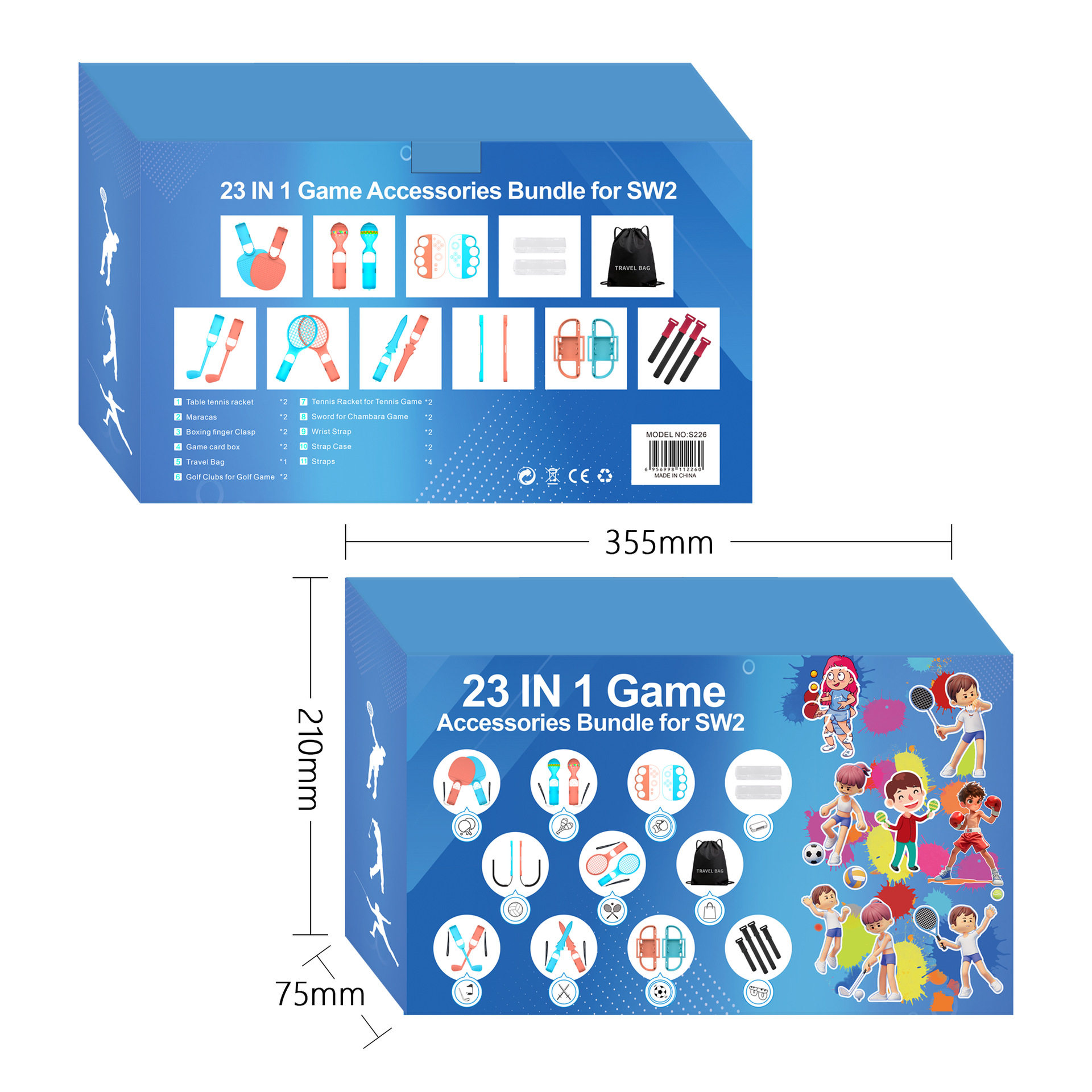 Switch2 Generation Sports 23 in 1 Somatosensory Sports Suit Golf/ Tennis Racket/Sand Hammer/Ns2 Accessories