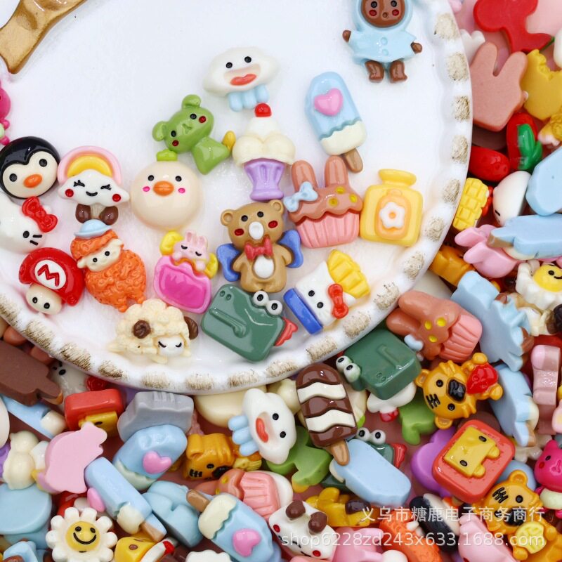 Special Offer mini glossy resin accessories large mixed cream glue diy hair rope phone case hair accessories clothing patch wholesale