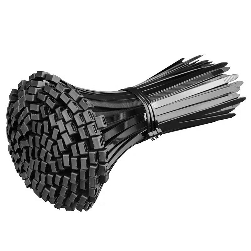 [National Standard] Nylon Cable Ties Large, Medium and Small Black and White Easy-Pull Straps Plastic Cable Ties