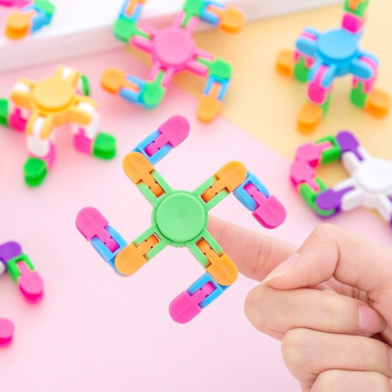 Decompression Chain Creative Finger Gyro Toy Cross-Border Deformation Mechanical Fingertip Spinning Gyro Children's Gift Wholesale