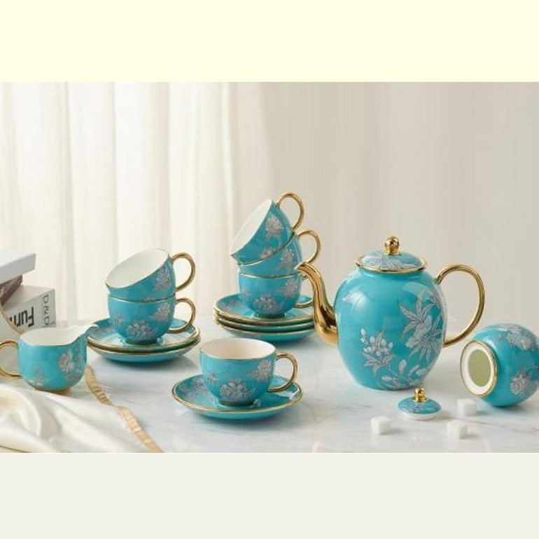 Yongfengyuan Feast Porcelain-Ink Peony Ceramic Tableware Set Home Tableware Gift Box Set Business Gift