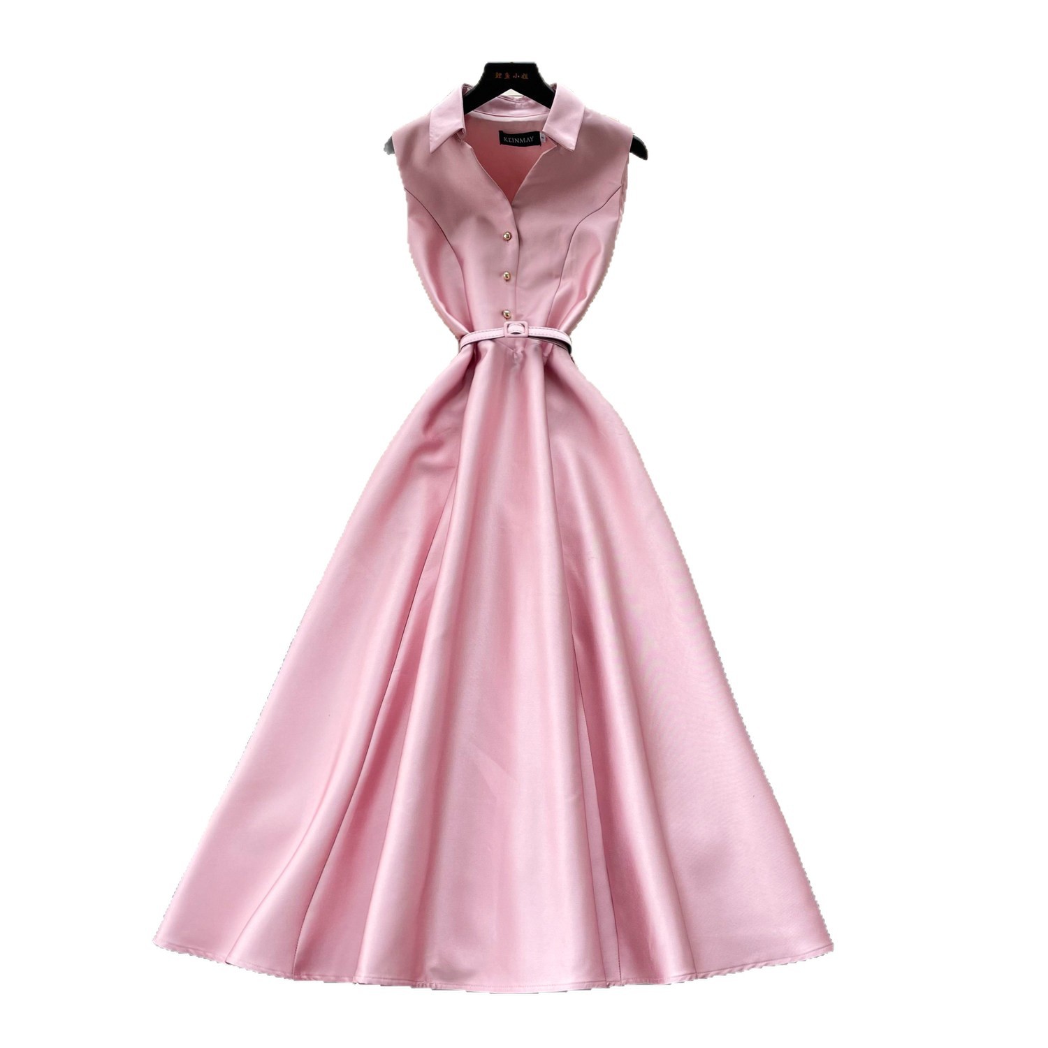 Sleeveless A Line Dress for Women High Waist Slim Fit Button Closure Elegant Summer Cocktail Dress Wholesale