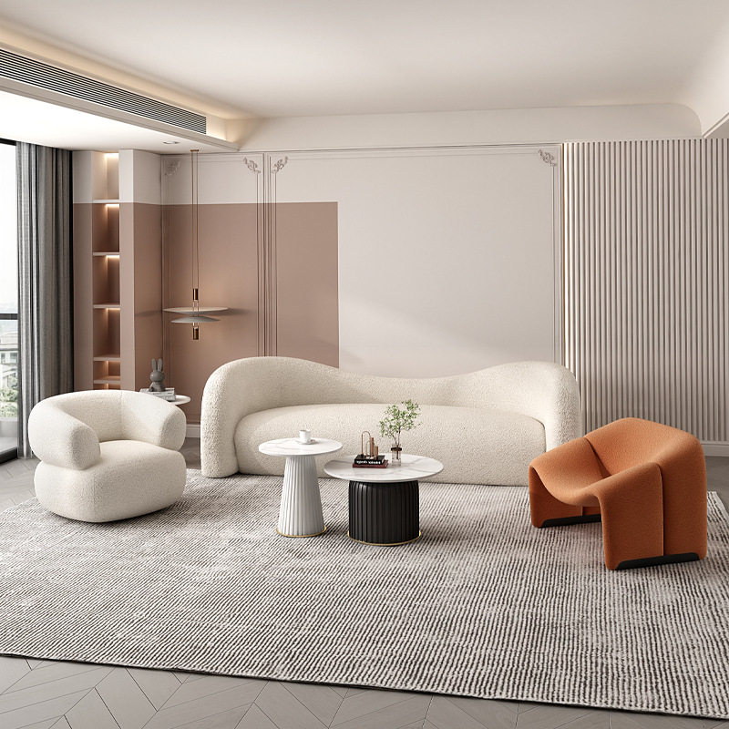 สไตล์การออกแบบโซฟาคู่ห้องนั่งเล่นร้านเสริมสวยโรงแรมห้องเช่าร...