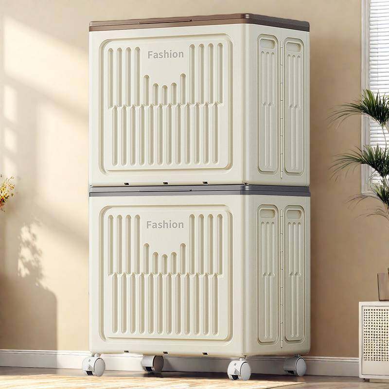 Clothes Storage Box Organizer Large Capacity Super Household Flip-Top Wheeled Foldable Clothing Quilt Storage Cabinet