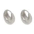 No. 46 thick silver-metal geometric earrings