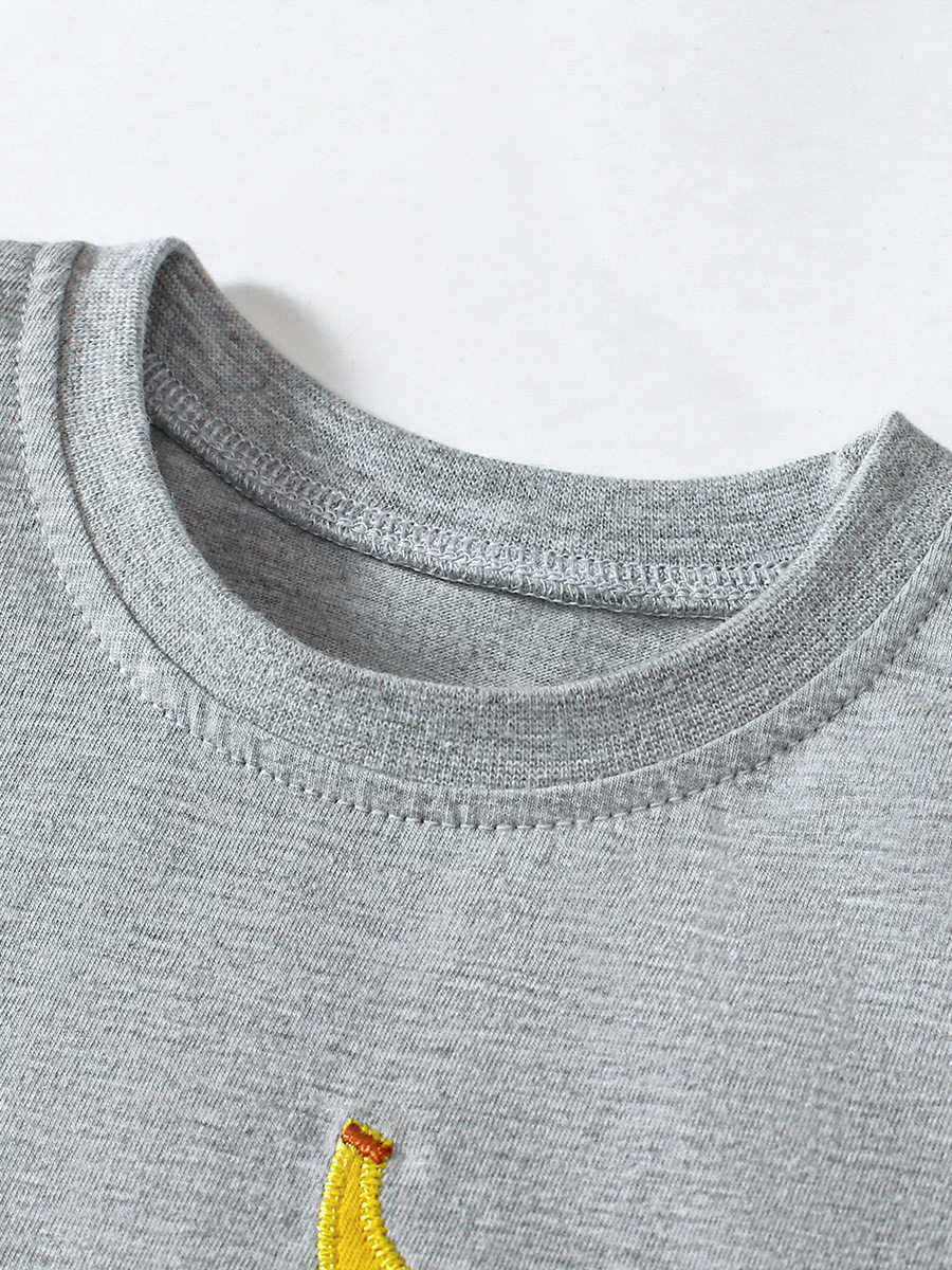 Source Children's Clothing Factory Direct Supply, Girls' Short-sleeve Set, Summer Cartoon Applique Kids' Outfit