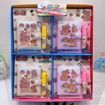 New Cartoon Rich Capibala Book Plus Ballpoint Pen suit Stationery Cute Portable Handbook Notebook