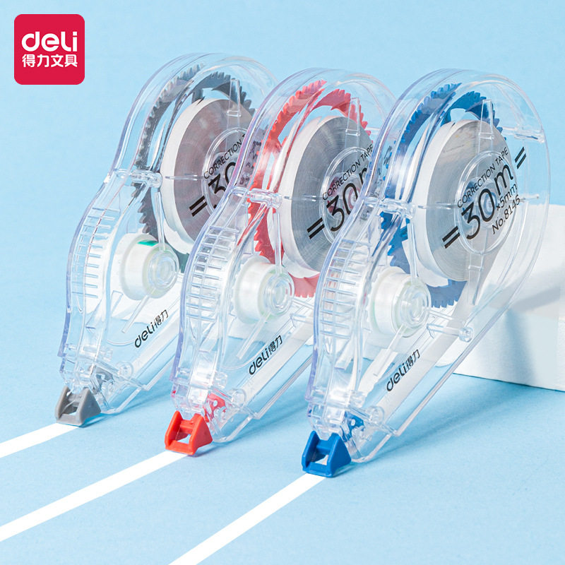 Deli 8145 correction tape large capacity 30m student correction tape correction tape primary school stationery wholesale