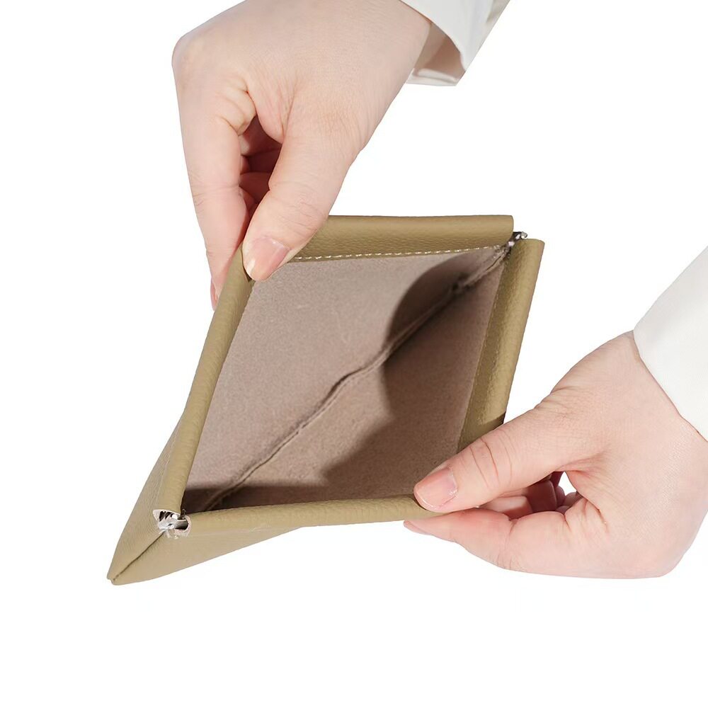 Pu Leather Automatic Closed Clutch Cosmetic Bag Ultra-Thin Portable Large Capacity Daily Korean Style Coin Mobile Phone Bag