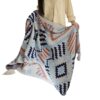 Bohemian Style Sofa Blanket, Bay Window Blanket, Knitted Blanket, Ethnic Style Wave Air Conditioning Blanket, Tassel Nap Blanket