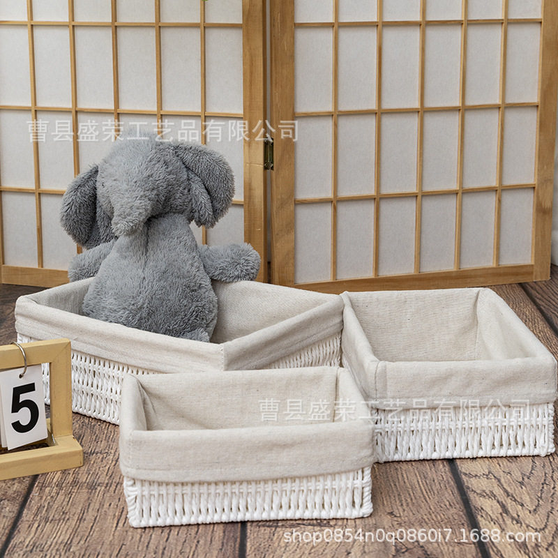 Manufacturer Wholesale Woven Desktop Storage Basket Bedroom Socks Storage Snacks Coffee Table Sundries Living Room Home Storage Basket