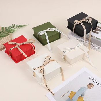 Jewelry Packaging Box, Ring Necklace, Wearable Nail Polish, Book-Shaped Flip-Top Box, Jewelry Storage Box, High-End Gift Packaging Box