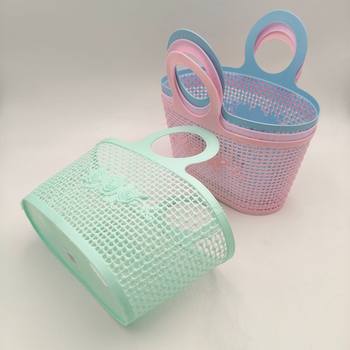 Portable clinker soft bath basket bathroom storage hollow bath basket factory supply two yuan store department store wholesale