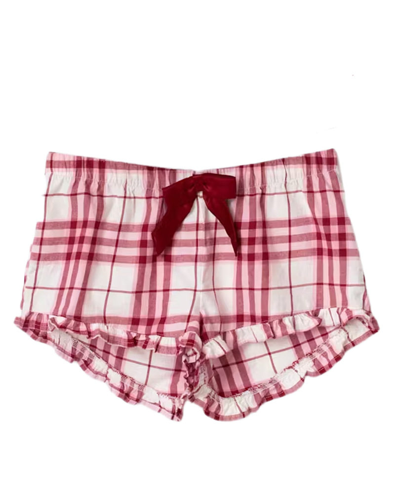 Womens Vintage Plaid Bow Detail Set Stylish Sexy Autumn Winter Fashion Perfect for Casual or Evening Wear