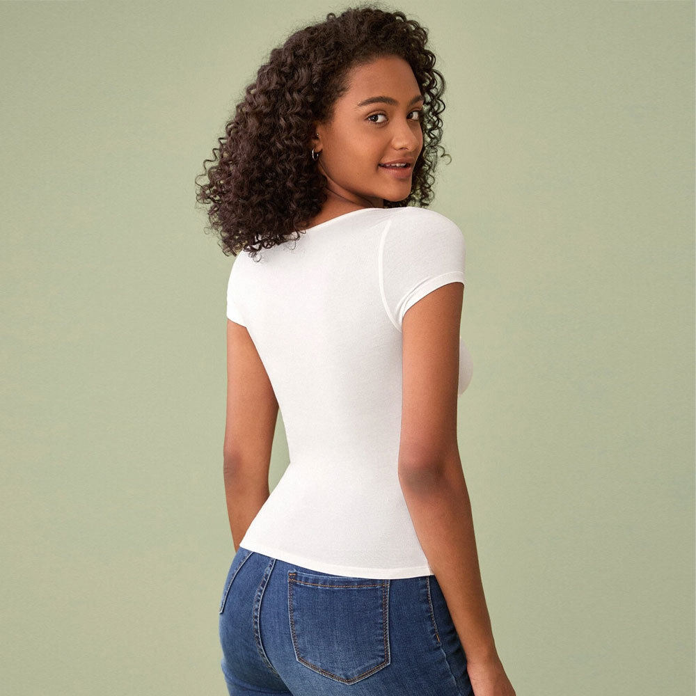 High Waisted Cropped T Shirt Cotton Fabric Slim Fit Short Sleeve Trendy Design Summer Casual Wear Wholesale