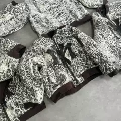 Mowalola Ksubi Visual Leopard Print Jacket Ins Cut Design Autumn and Winter Bomber Cotton Jacket