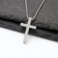 Titanium steel cross/square pearl 60cm