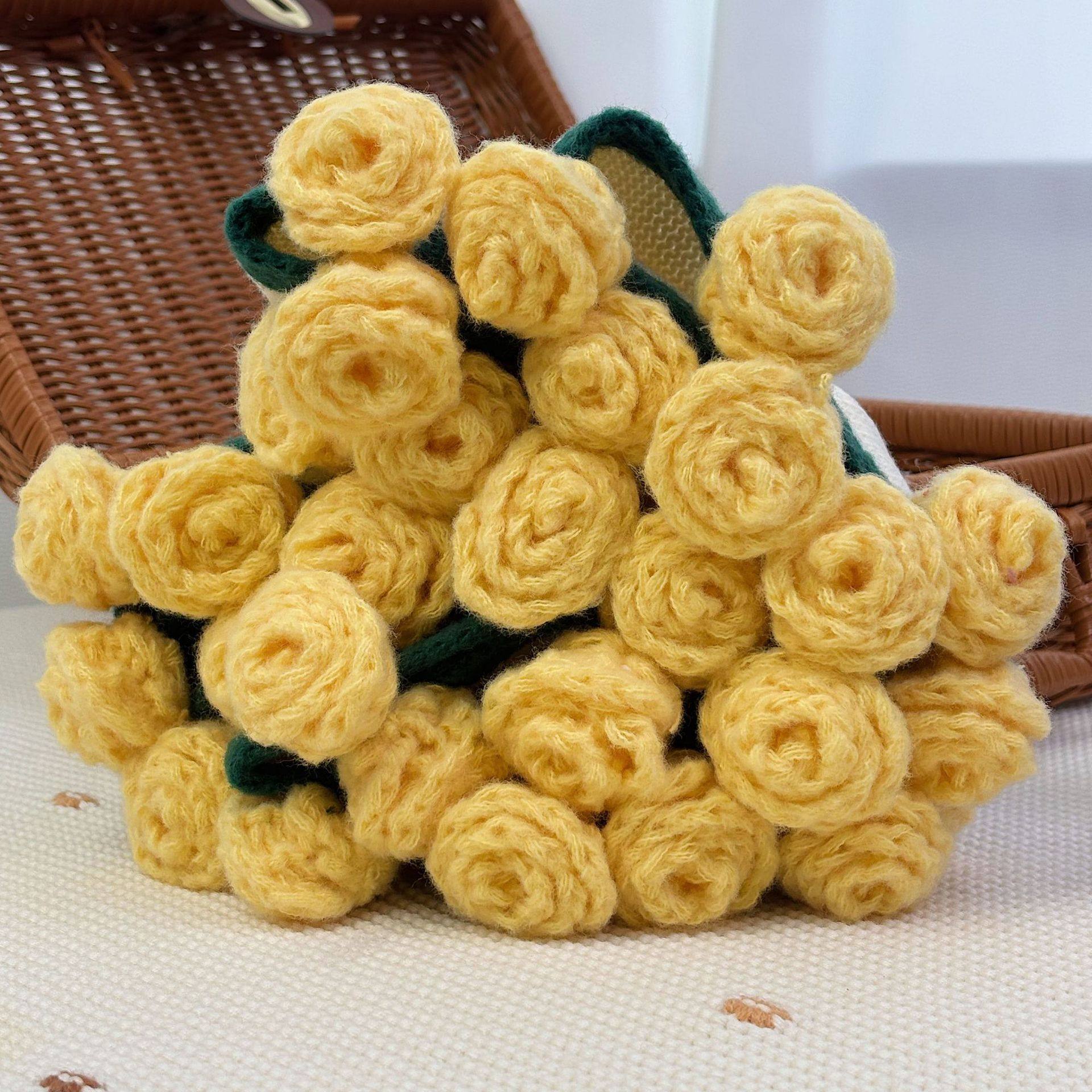 Ready-Made Rose Bouquet Blanket Office Nap Blanket Hand-Knitted Wool Blanket Lily of the Valley Flower Blanket Gift