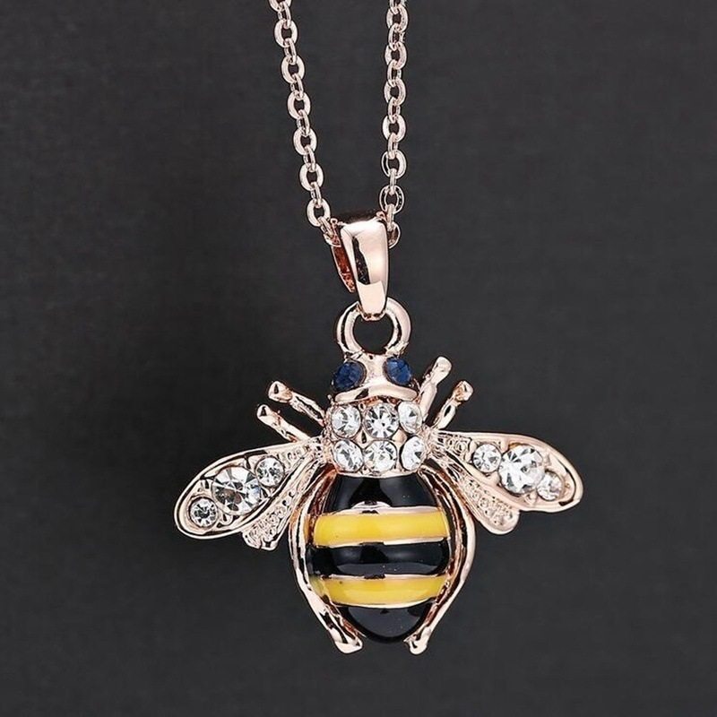 Temu hot sale summer hot new bee citrine drop oil female necklace fashion personalized jewelry necklace
