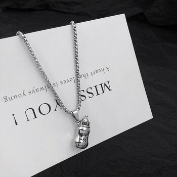 Trendy people all-match small bottle personality hip-hop Street necklace pendant niche men's trendy men's and women's trendy wholesale