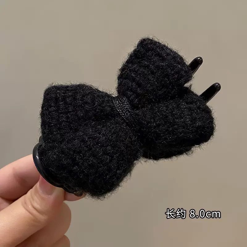 Knitted Bow Bun Hair Clip for Women, Hair Accessory, Autumn and Winter 2025 New Style, Bun Fixing Claw Clip Hairpin