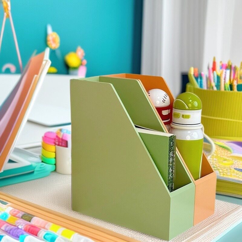 Children's Desktop Bookshelf, Student Test Paper Storage Rack, Wooden Classification Folder Organizer, Combination Rack, Storage Picture Book