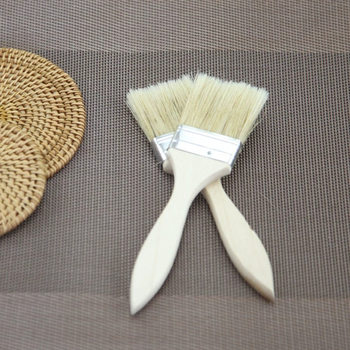 Wooden Handle Brush, Boar Bristle Wooden Handle Brush, Oil Brush, Seasoning Brush, Three-In-One Barbecue Brush, Manufacturer Processing Barbecue Tools