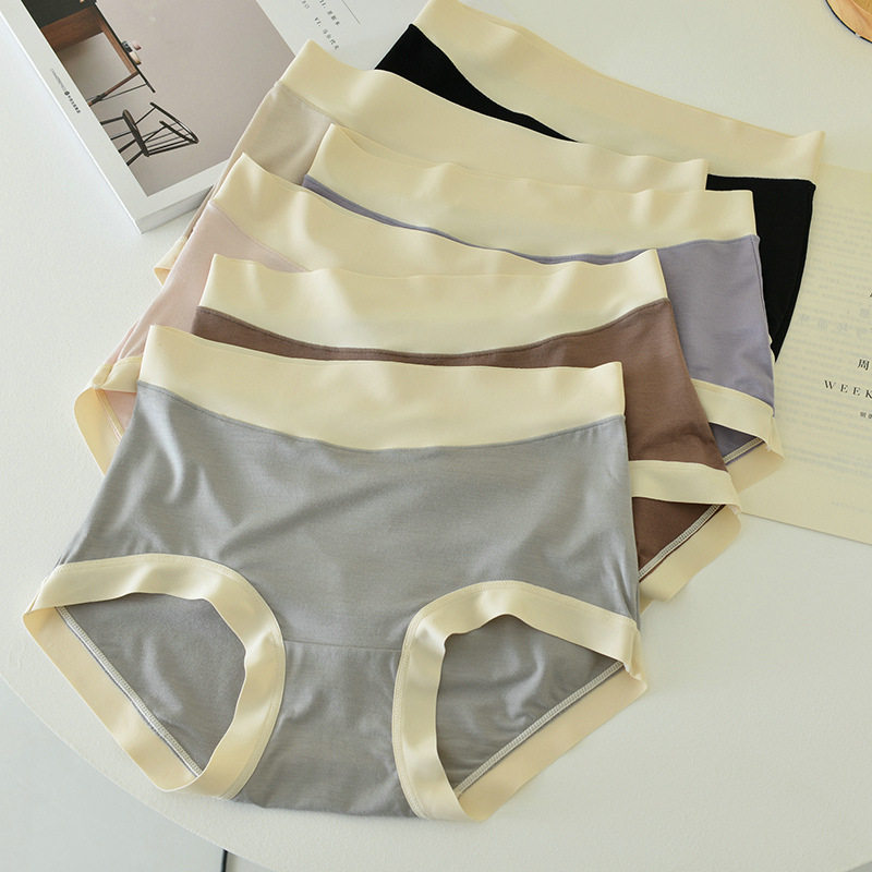 2025 New Product 60-Count Modal Seamless Underwear for Women, Japanese Style Mid-High Waist Breathable Briefs for Young Girls