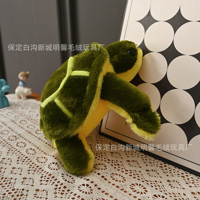 跨境仿真海龟毛绒玩具金钱龟公仔胖版乌龟抱枕厂家现货批发大眼龟