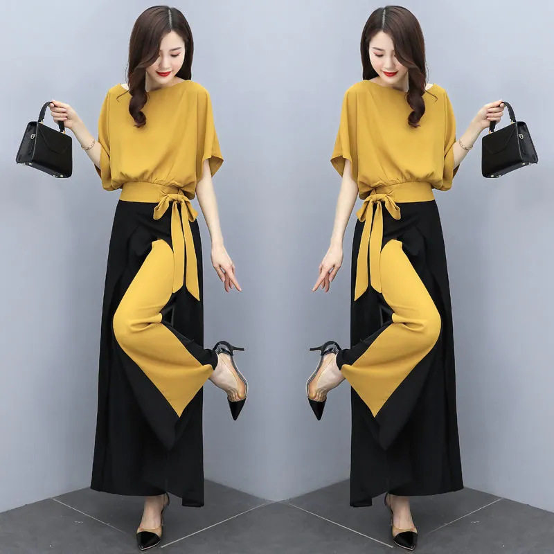阔腿裤套装女2026夏装新款气质女神范时髦垂感洋气显瘦两件套