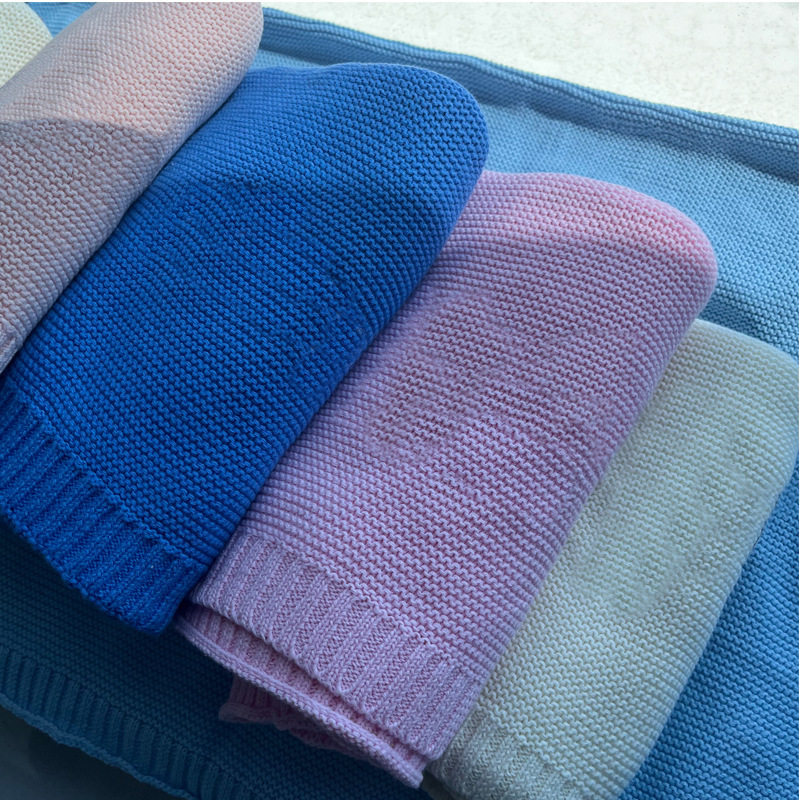 Nap Blanket Woven Embroidered Stroller Blanket Quilt Knitted Cotton Logo Warm and Soft Home