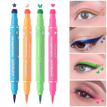 Foreign trade color double-headed butterfly seal eyeliner waterproof non-blooming novice love embellishment eye corner eye tail eyeliner