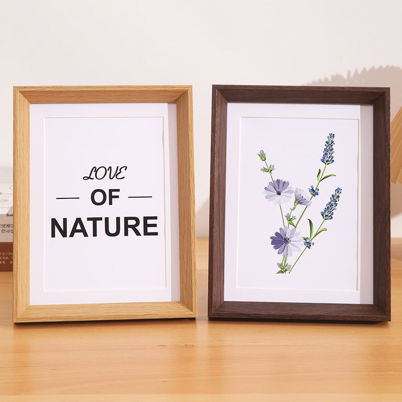 Photo frame 6 inch photo frame wholesale wooden calligraphy table 7810 inch A4 jigsaw puzzle oil picture frame mounted self-mounted photo wall