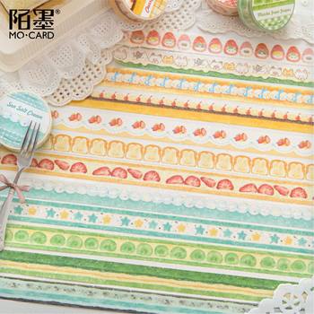 Momo Flash Sand Washi Tape Ding Ding Cake Shop Series Cute Dessert Handbook DIY Pull Strip Decorative Tape