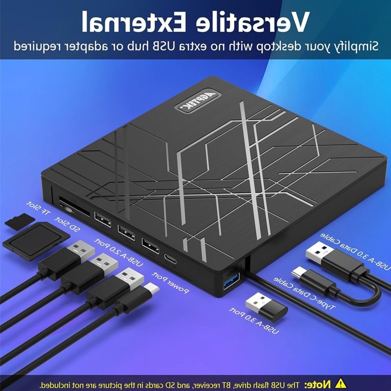 Cross-Border Wholesale Multifunctional Dvd Burner Dual Interface Readable Tf_Sd Computer Notebook Desktop Universal Optical Drive