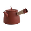 Red Clay Teapot with Threaded Design for Brewing Tea, Suitable for Chaoshan Kung Fu Tea, Made of Original Mineral Clay