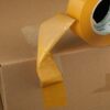 A large number of wholesale beige sealing tape express packaging logistics sealing high viscosity yellow to small roll tape manufacturers