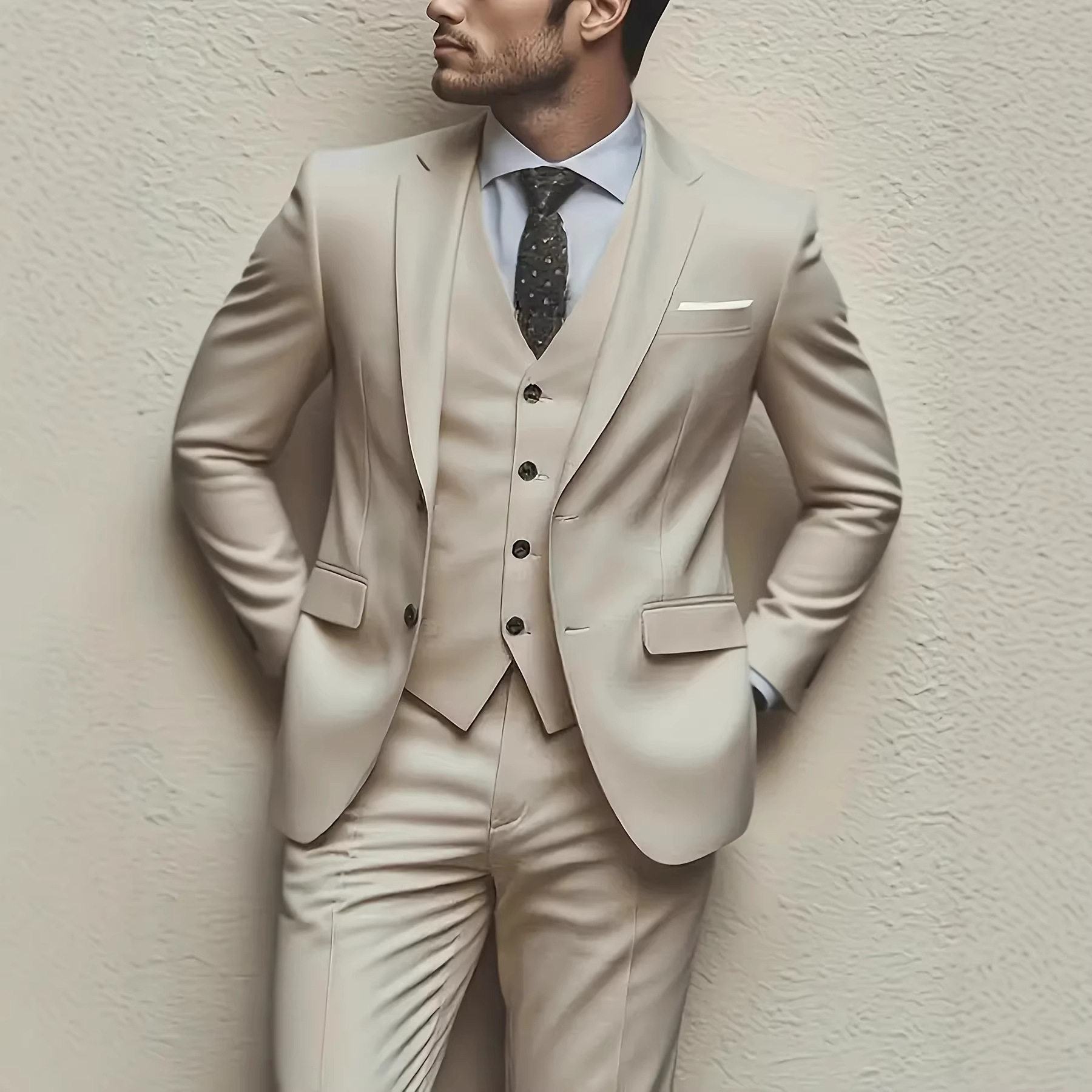 men's business casual suit male host performance wedding dress suit three-piece suit