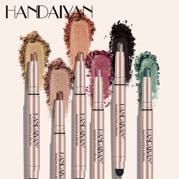 Cross-Border Double-Ended Eye Shadow Stick Does Not Smudge Handaiyan High-Gloss Contouring Eye Shadow Pen Pearlescent Fine Shimmer Brightening Eye Shadow