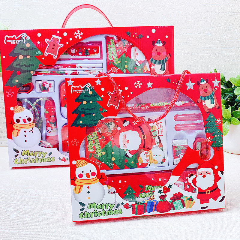 Christmas stationery suit gift box children's holiday School Supplies gift pen box rope skipping combination stationery gift bag wholesale