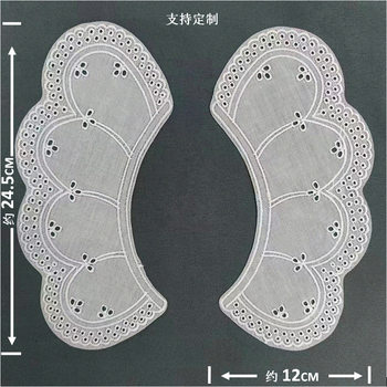 Spot cotton embroidery collar flower hollow perforated cotton false collar lace accessories