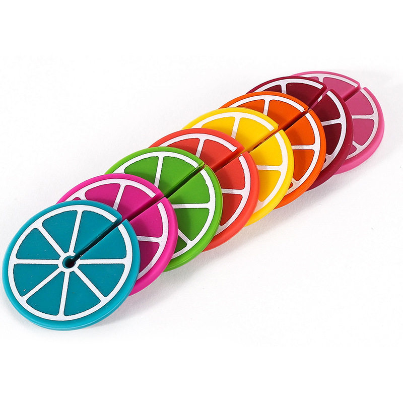 Creative Silicone Lemon Wine Glass Marker Party Wine Glass Beverage Identifier Cup Distinguishing Marker Eight Each Set