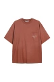 Distressed and frayed red pocket