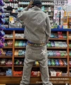 Denim jacket + denim trousers suit [grey]