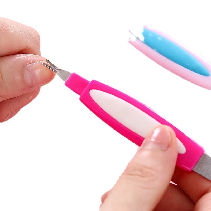 Nail File Nail Tool Exfoliating Fork Stainless Steel Supplies Double Head Multifunctional Polishing Beginner Manicure Tool