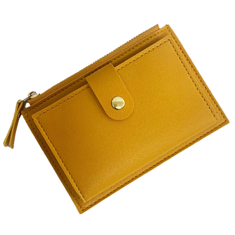 Women's Ultra-Thin Card Holder Korean Style Coin Purse Zipper Card Holder Solid Color Bus Student Bank Card Holder Campus Card
